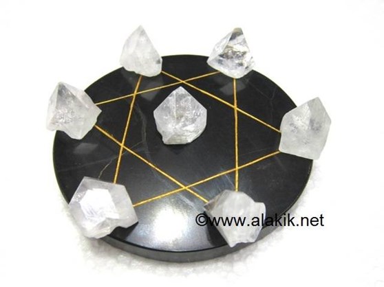 Picture of Pentagram Grid Disc with Apophyllite Tipes