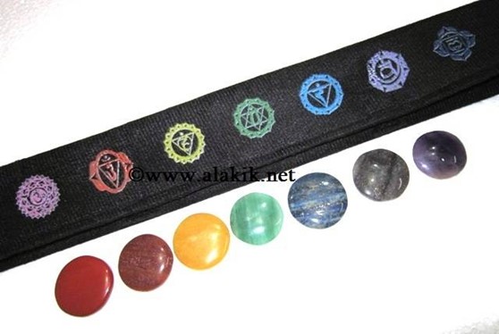 Picture of Chakra Disc set with Colourful velvet purse