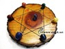 Picture of Engrave Sanskrit Wooden Disc with chakra Skull set, Picture 1