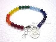 Picture of Chakra Beaded Anklet with Pentacle