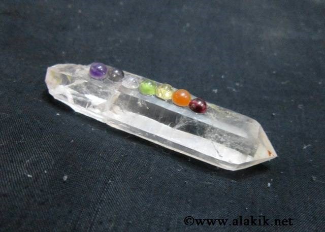 Picture of Natural Rock Crystal Points with Chakra stones