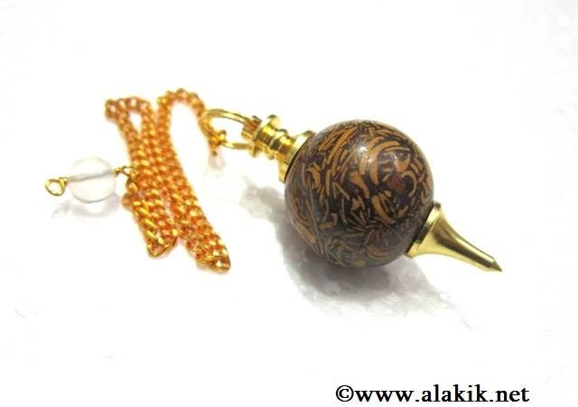 Picture of Calligraphy Stone Golden Ball Pendulum