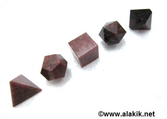 Picture of Rhodonite 5pcs Geometry set