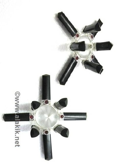 Picture of Full Black Tourmaline with Crystal Quartz antena Enviornment Generator