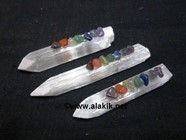 Picture of Natural Selenite Points with Chakra stones