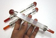 Picture of Chakra Selenite Healing Wands With Red Cornelian Ball Pencil