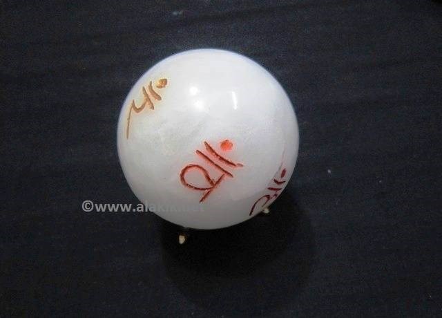 Picture of Snow Quartz Chakra Sanskrit Colourful Engrave Ball