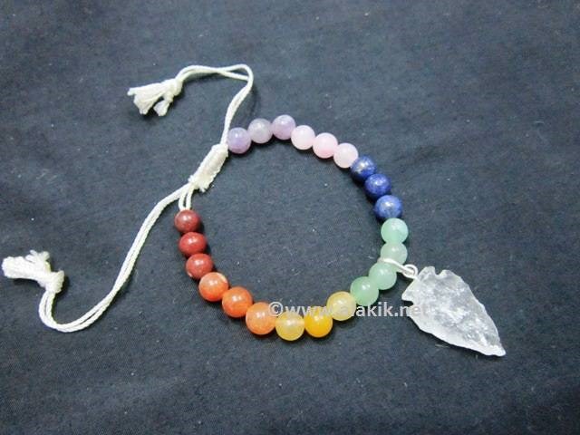 Picture of Chakra D-String Bracelet with Crystal Arrowhead