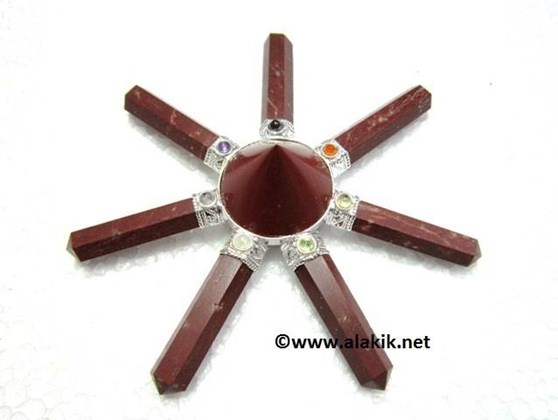 Picture of Red Jasper 7point Generator with Chakra Cabs