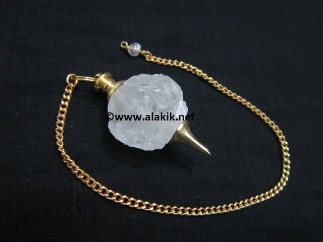 Picture of Raw Crystal Quartz Gold Plated Ball Pendulum