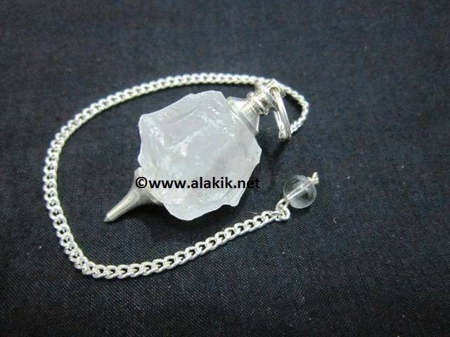 Picture of Raw Crystal Quartz Silver Plated Ball Pendulum