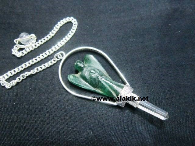 Picture of Dark Green Jade Basket Angel Pendulum