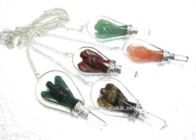 Picture of Mix Gemstone Basket Angel Pendulum