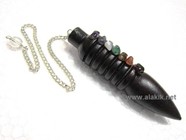 Picture of Rose Wood Isis Pendulum with chakra chips