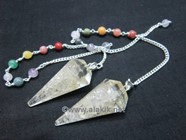 Picture of Crystal Quartz orgone Pendulum with chakra chain