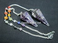 Picture of Amethyst orgone Pendulum with chakra chain