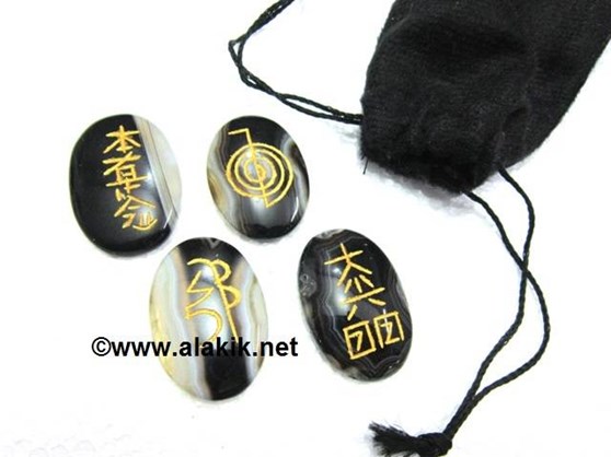 Picture of Soloman Agate Oval Usai Reiki set  with pouch
