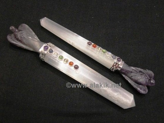 Picture of Selenite With Amethyst Angel Chakra Wands