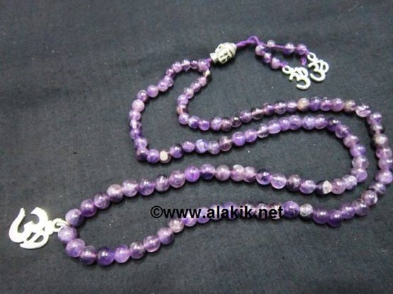 Picture of Amethyst Buddha Jap mala with OM