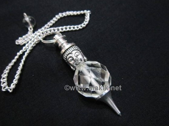 Picture of Crystal Quartz Facetted Ball pendulm with Buddha Head