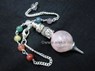 Picture of Rose Quartz Ball pendulm with Buddha Head chakra chain, Picture 1
