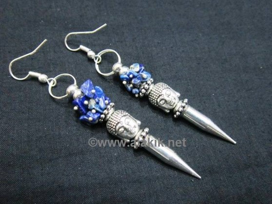Picture of Lapis Buddha bullet Point Earring