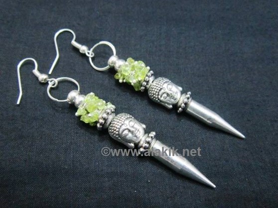 Picture of Peridot Buddha bullet Point Earring