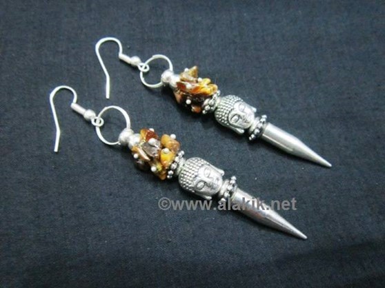 Picture of Tiger Eye Buddha bullet Point Earring