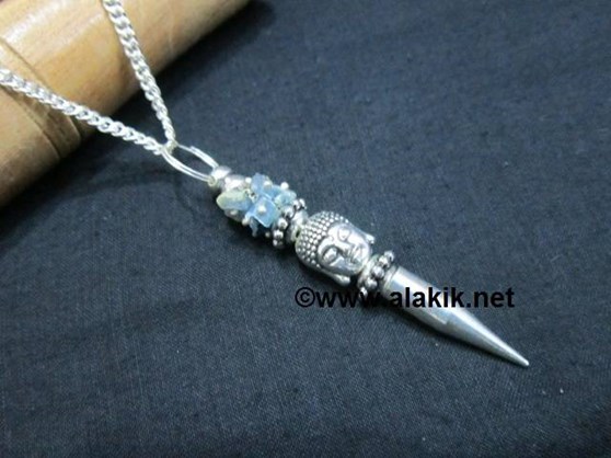 Picture of Blue kynite Buddha bullet Point Necklace