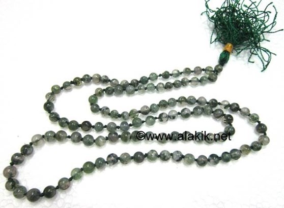 Picture of Moss Agate Netted Japa Mala