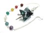 Picture of Green Flourite Merkaba Metal Mounted Pendulum with Chakra Chain, Picture 1