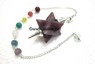 Picture of Lepidolite Merkaba Metal Mounted Pendulum with Chakra Chain, Picture 1
