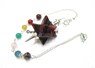 Picture of Red Tigery Eye Merkaba Metal Mounted Pendulum with Chakra Chain, Picture 1