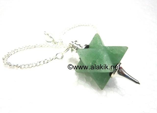 Picture of Green Aventurine Merkaba Metal Mounted Pendulum