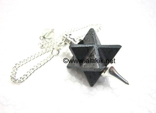 Picture of Hematite Merkaba Metal Mounted Pendulum