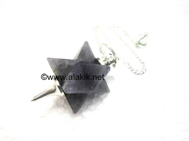 Picture of Iolite Merkaba Metal Mounted Pendulum