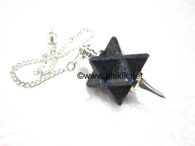 Picture of Lapis Lazuli Merkaba Metal Mounted Pendulum