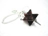 Picture of Red Tigery Eye Merkaba Metal Mounted Pendulum, Picture 1