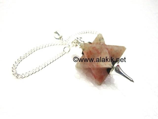 Picture of Sunstone Merkaba Metal Mounted Pendulum