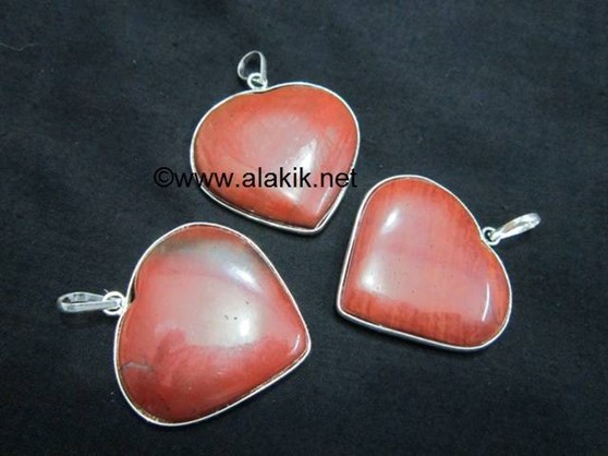 Picture of Red Jasper Heart Shape Ring Pendant