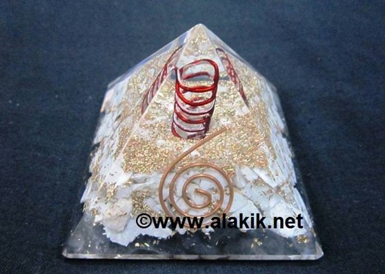 Picture of Howlite Orgone Pyramid With Copper Coil