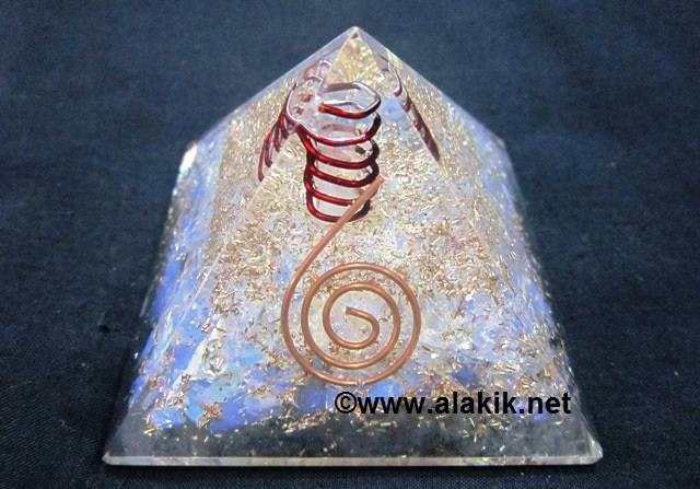 Picture of Opalite Orgone Pyramid With Copper Coil