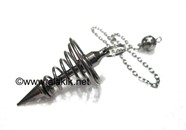 Picture of Small Spring Black Metal Wiccan Pendulum