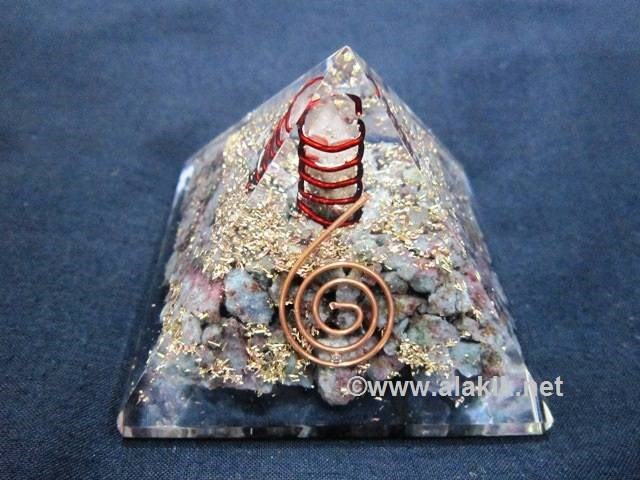 Picture of Ruby Kynite Orgone Pyramid with Copper Coil