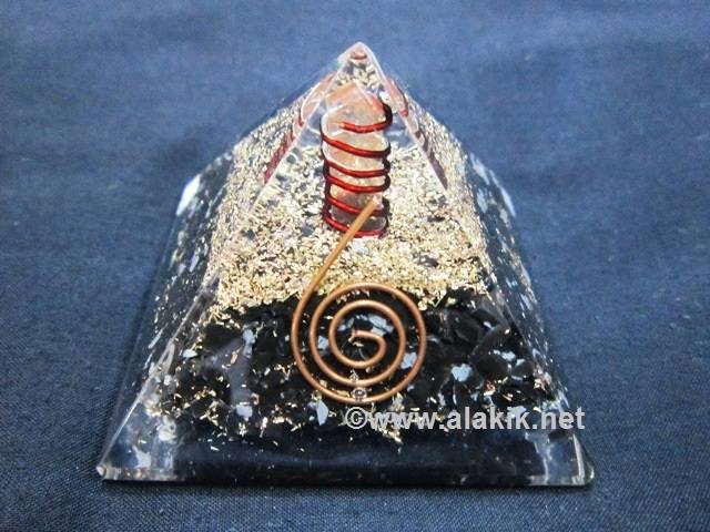 Picture of Snowflake Obsidian Orgone Pyramid with Copper Coil