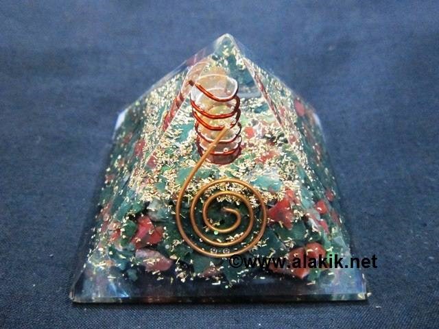 Picture of Blood Stone Orgone Pyramid Copper Coil