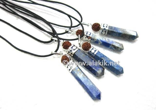 Picture of Lapis Lazule 2pcs Pendant with  Rudraksha