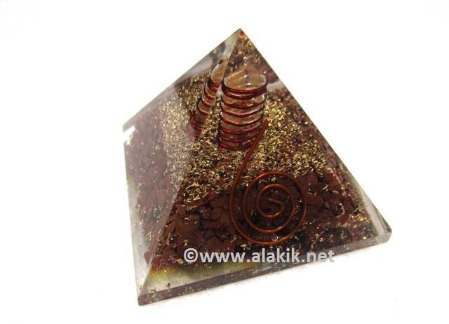 Picture of Mohogany Obsidian Orgone Pyramid Copper Coil