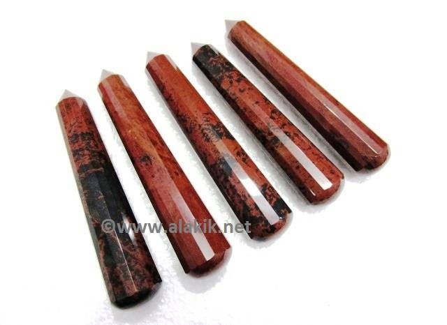 Picture of Mahogany Obsidian 16 Facet Massage Wands