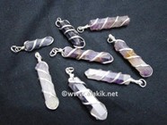 Picture of Amethyst Wire Wrapped Pencil Pendants